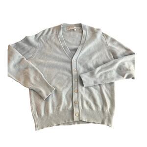 50's Vintage Light Blue Altmann of Vienna Austria Lambswool Cardigan 44-Large